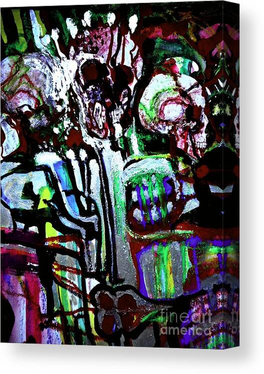 Death Study-3 Canvas Print featuring the painting Death Study-3 by Katerina Stamatelos