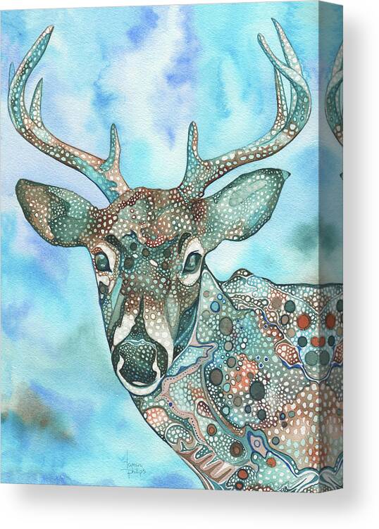 Deer Canvas Print featuring the painting Deer by Tamara Phillips