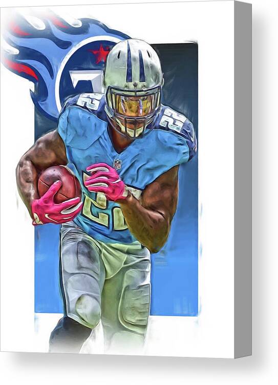Derrick Henry TENNESSEE TITANS JERSEY NUMBER 22 OIL ART Canvas Print