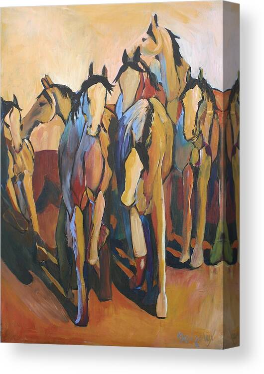 Horse Canvas Print featuring the painting Desert Stroll by Cher Devereaux