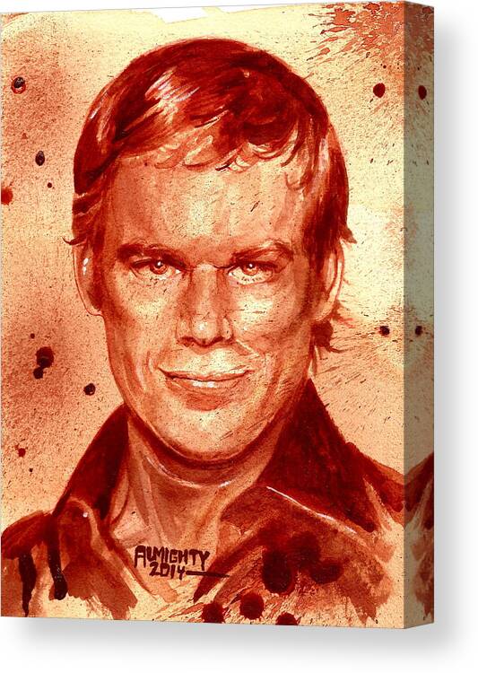 Dexter Canvas Print featuring the painting Dexter by Ryan Almighty