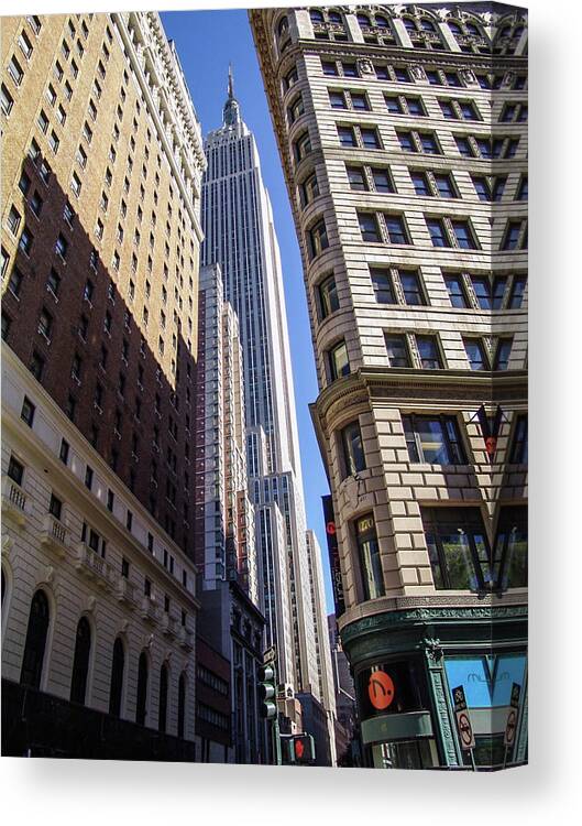 Buildings Canvas Print featuring the photograph diEyeSpyArtNYC Midtown Stroll 8217 by DiDesigns Graphics