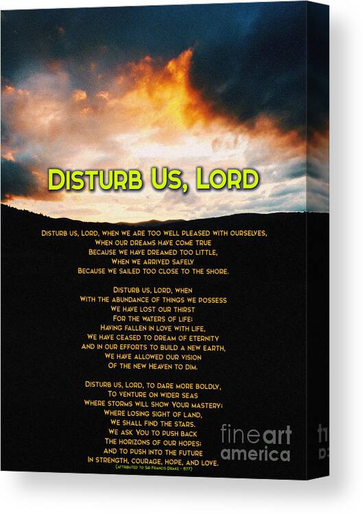 Prayer Canvas Print featuring the painting Disturb Us Lord by Celestial Images