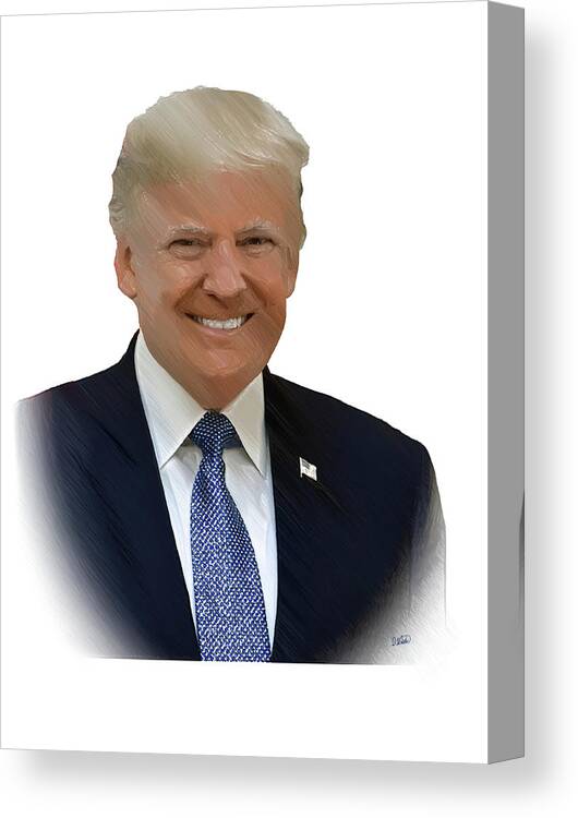 Portrait Canvas Print featuring the drawing Donald Trump - DWP0080231 by Dean Wittle