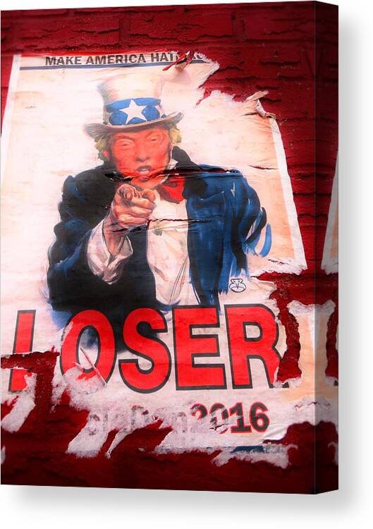 Donald Trump Canvas Print featuring the photograph Donald Trump Loser or Winner by Funkpix Photo Hunter
