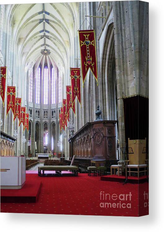 Cathedral Canvas Print featuring the photograph Down the Aisle - Orleans Cathedral by Rick Locke - Out of the Corner of My Eye