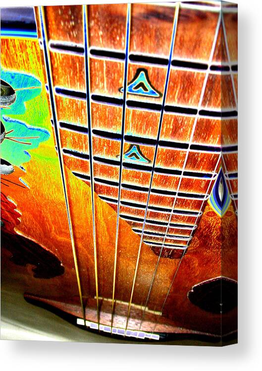 Guitar Canvas Print featuring the digital art Down the Fingerboard by Peter McIntosh