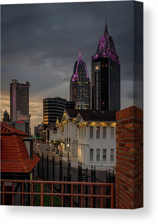 Alabama Canvas Print featuring the photograph Downtown View from Fort Conde by Brad Boland