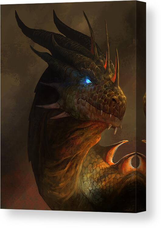 Dragon Art Canvas Print featuring the mixed media Dragon Portrait by Steve Goad