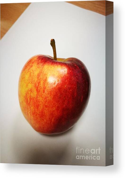 Still Life Canvas Print featuring the photograph Draw me an apple by Jarek Filipowicz