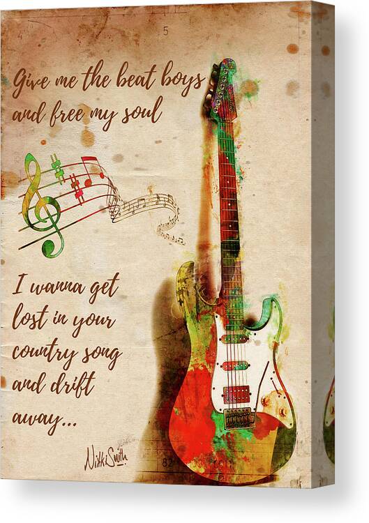 Drift Away Canvas Print featuring the digital art Drift Away Country by Nikki Marie Smith