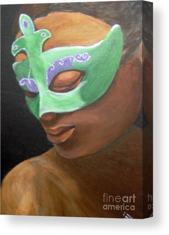 Poetry Canvas Print featuring the painting Dunbar's Mask by Saundra Johnson