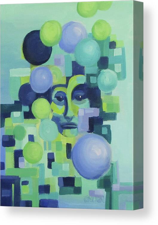 Blue Canvas Print featuring the painting Ebbs by Karen Ilari