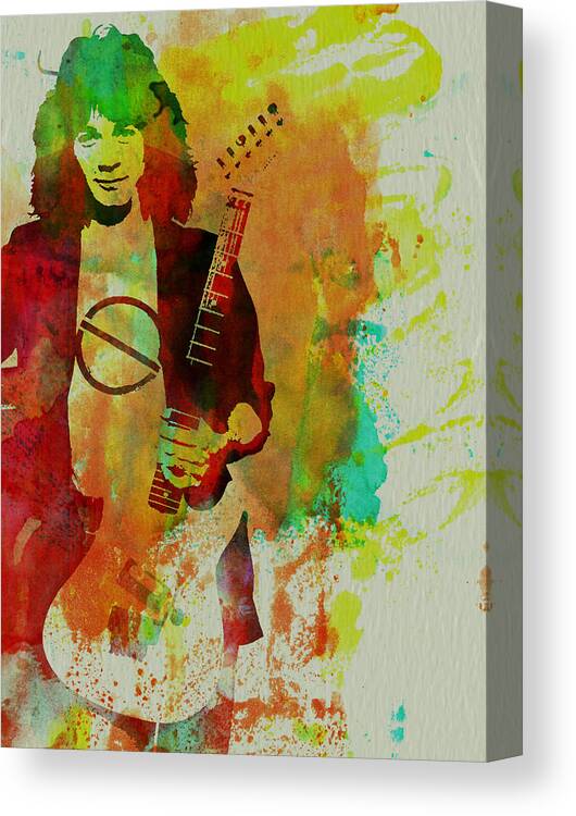 Eddie Van Halen Canvas Print featuring the painting Eddie Van Halen by Naxart Studio