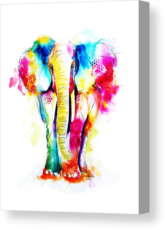 Elephant Canvas Print featuring the painting Elephant by Isabel Salvador