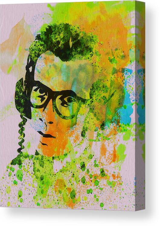 Elvis Costello Canvas Print featuring the painting Elvis Costello by Naxart Studio