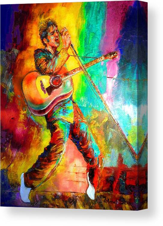 Elvis Presley Canvas Print featuring the painting Elvis Presley by Leland Castro