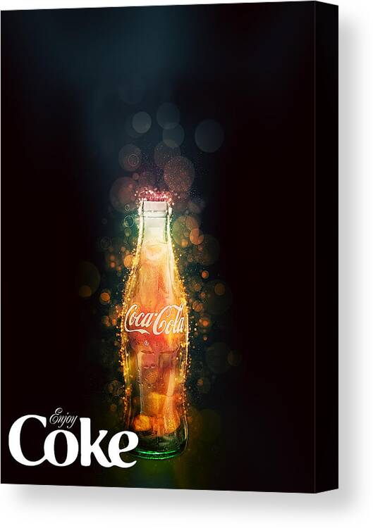 Enjoy Canvas Print featuring the photograph Enjoy Coca-Cola With Bubbles by James Sage