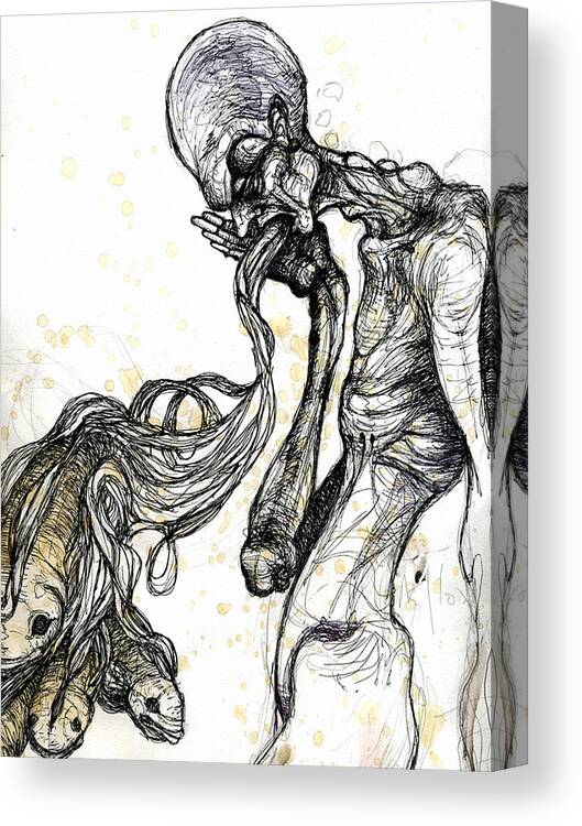 Figure Canvas Print featuring the drawing Enlightenment by Mark M Mellon