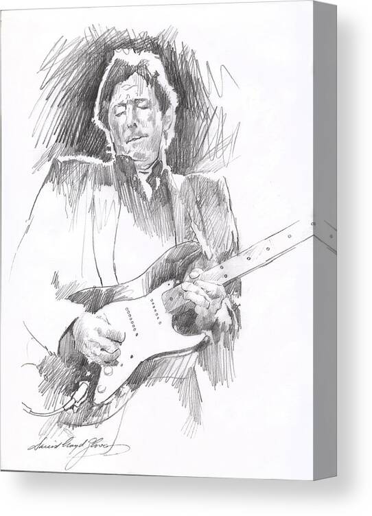 Drawing Canvas Print featuring the drawing Eric Clapton Blackie by David Lloyd Glover