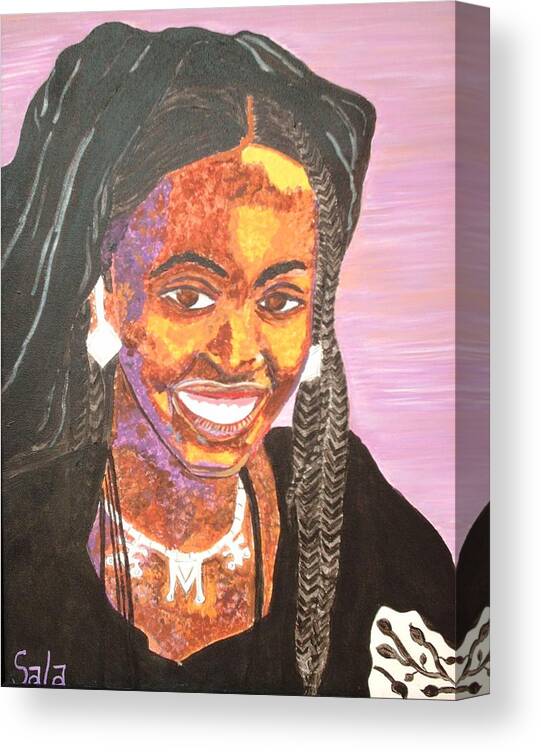 Portrait Canvas Print featuring the painting Ethiopian Woman by Sala Adenike