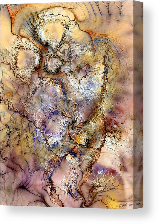 Abstract Canvas Print featuring the digital art Exuberance by Casey Kotas
