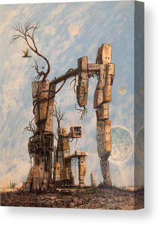 Surreal Canvas Print featuring the painting Failed Colony by William Stoneham
