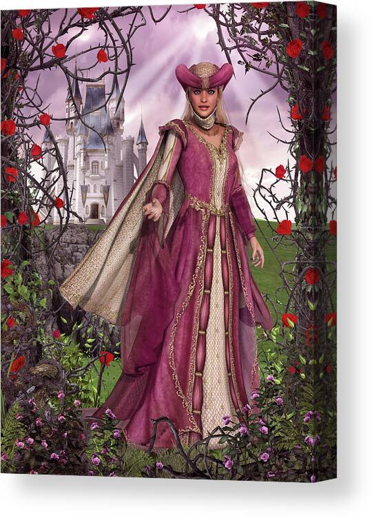 Sticker mural Chateau princesse rose