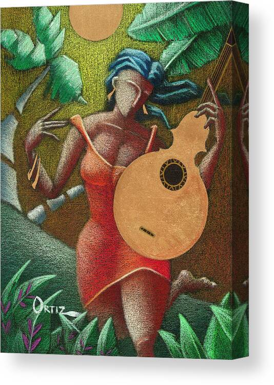 Puerto Rico Canvas Print featuring the painting Fantasia Boricua by Oscar Ortiz