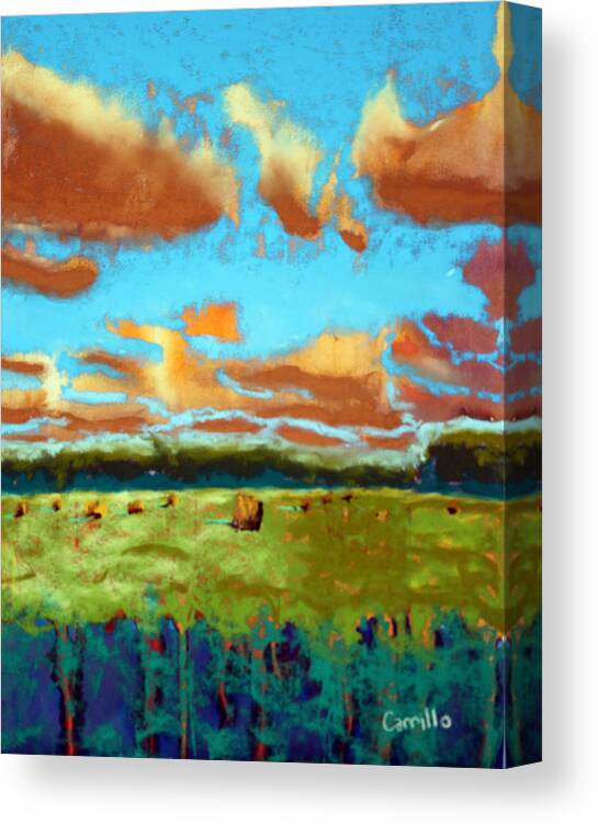 Landscape Canvas Print featuring the painting Field of Color by Ruben Carrillo