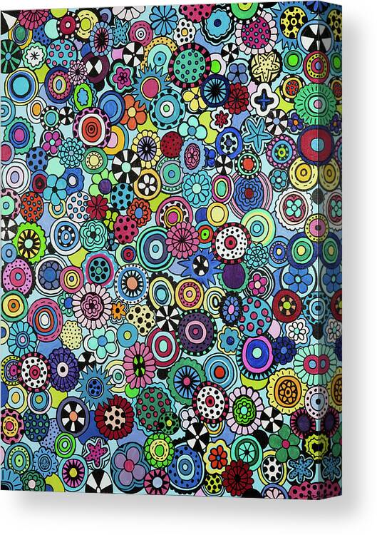 Flowers Canvas Print featuring the painting Field of Blooms by Beth Ann Scott