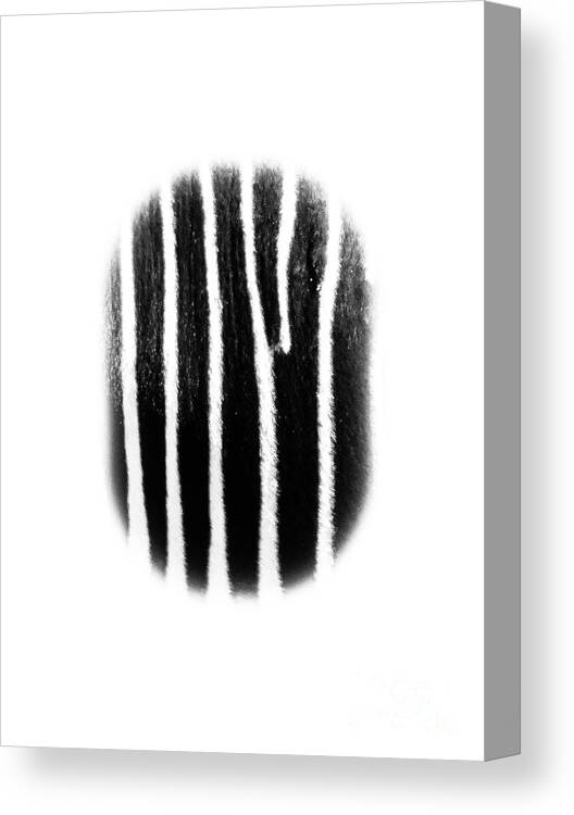 Zebra Canvas Print featuring the pyrography Fingerprint of Africa by Eric Nagel