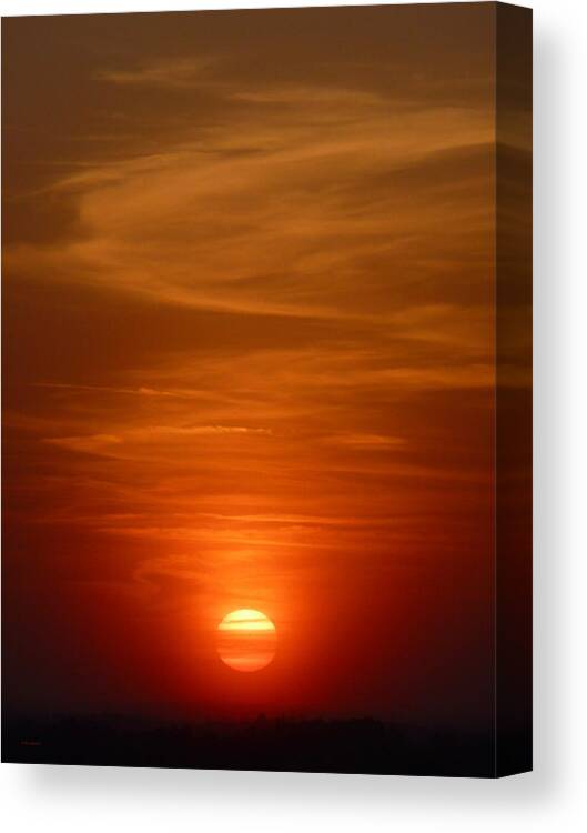 Sunset Canvas Print featuring the photograph Fireball at Sunset by Tim Mattox