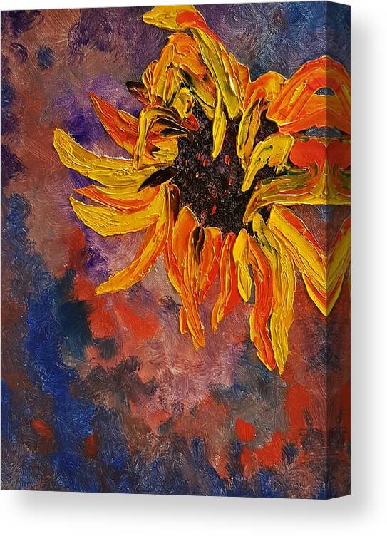 Fire Flower Canvas Print featuring the painting FireSpace Flower 27 by Cheryl Nancy Ann Gordon