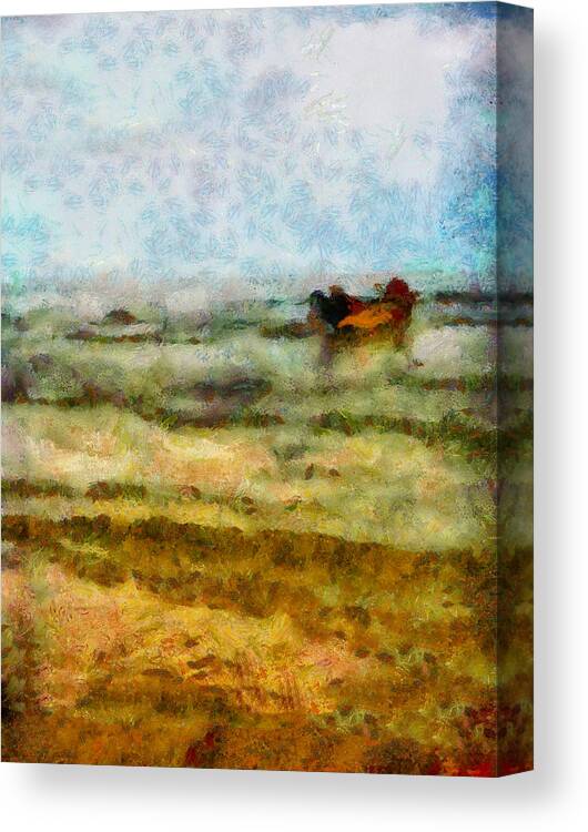 Abstract Canvas Print featuring the photograph Fishing boat by Galeria Trompiz