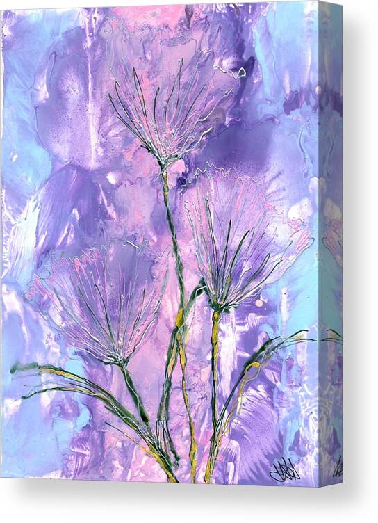 Flowers Canvas Print featuring the painting Flora Haze by Heather Hennick