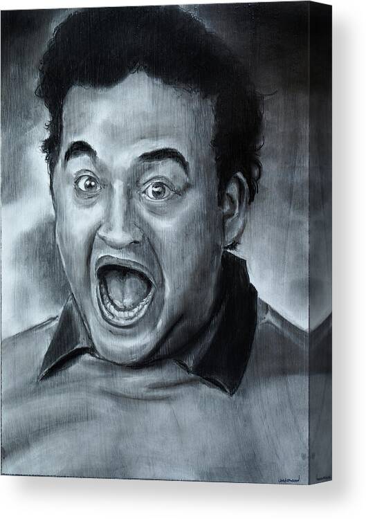 Belushi Canvas Print featuring the drawing Food Fight by William Underwood