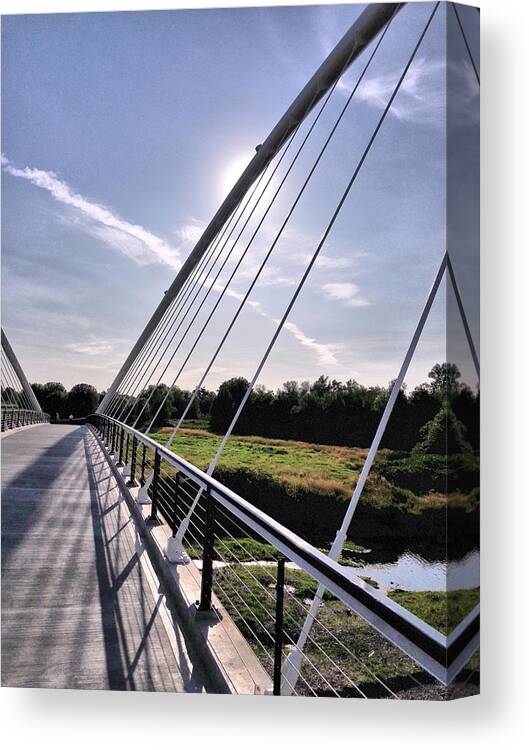 Willamette River Canvas Print featuring the photograph Footbridge 1 by Lora Fisher