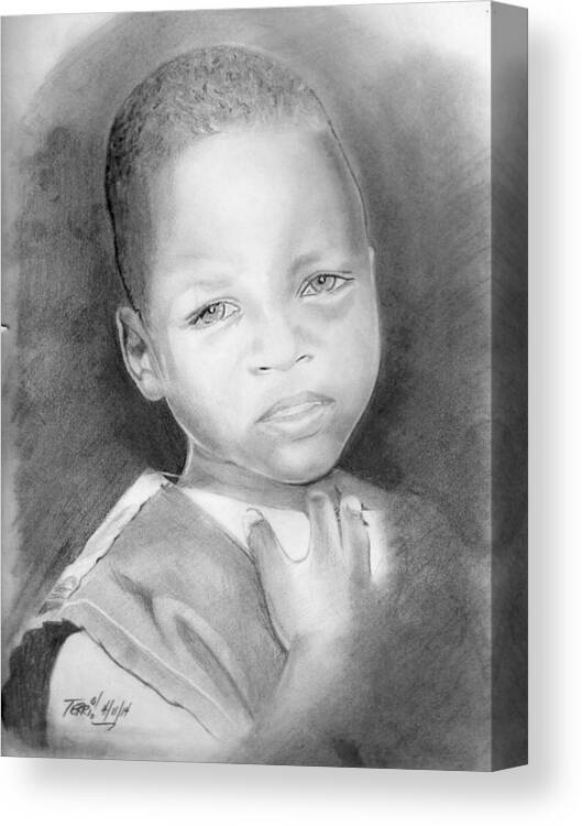 Child Canvas Print featuring the drawing for Latoya by Terri Meredith