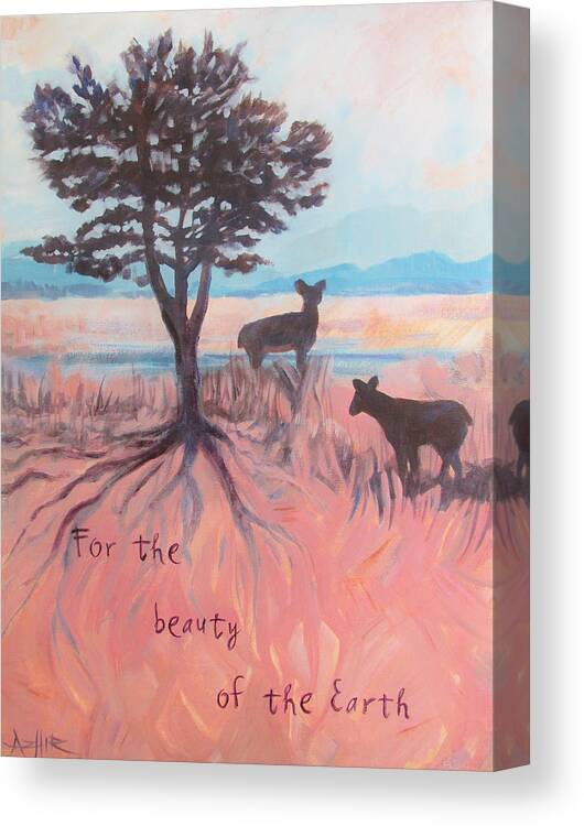 Earth Canvas Print featuring the painting For the Beauty of the Earth by Vita Fine