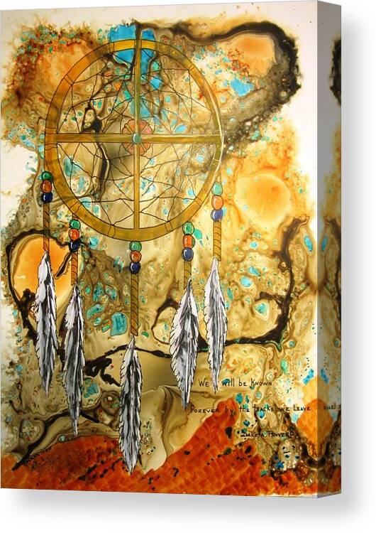 Native American Indian Canvas Print featuring the painting Forever by David Raderstorf