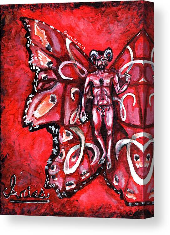 Aries Canvas Print featuring the painting Free as an Aries by Shana Rowe Jackson