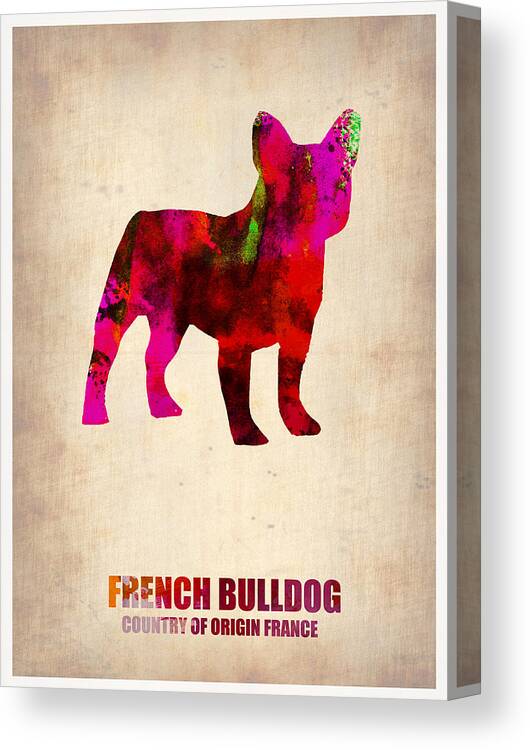 French Bulldog Canvas Print featuring the painting French Bulldog Poster by Naxart Studio