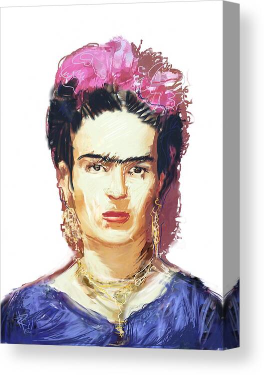 Frida Kahlo Canvas Print featuring the mixed media Frida by Russell Pierce