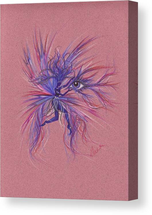 Eye Canvas Print featuring the drawing Friday Blue by Dawn Fairies