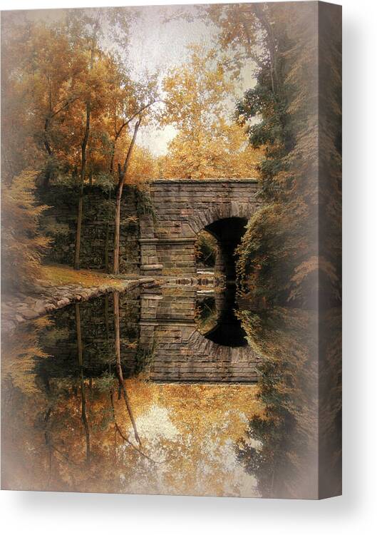 Bridge Canvas Print featuring the photograph Autumn Echo Vignette by Jessica Jenney