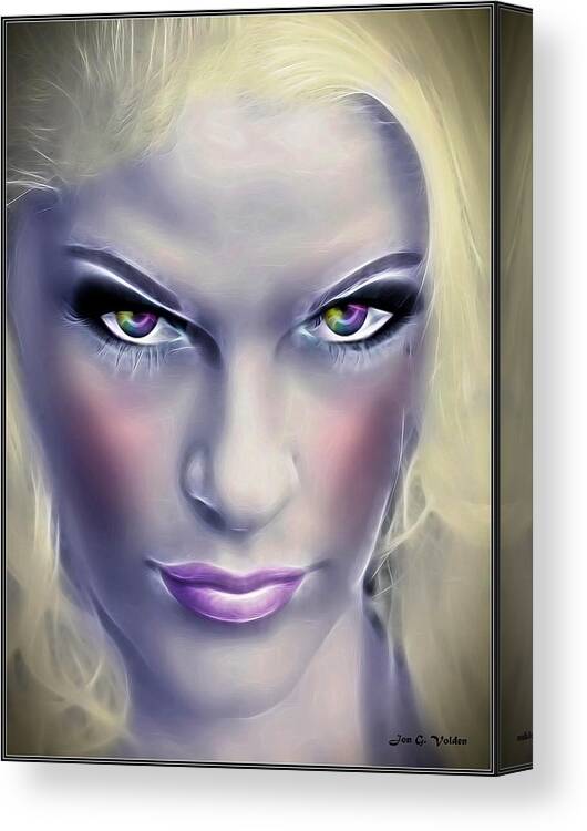 Fantasy Canvas Print featuring the painting Gaze of the Fairy Queen by Jon Volden