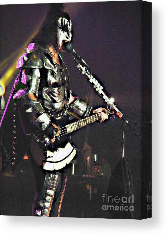 Gene Canvas Print featuring the photograph Gene Simmons by Vivian Martin