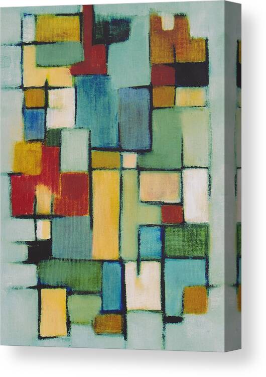 Abstract Canvas Print featuring the painting Geometric Line Series re master by Patricia Cleasby