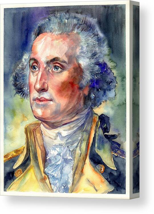 George Canvas Print featuring the painting George Washington portrait by Suzann Sines